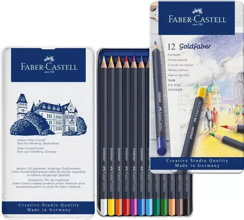 Lápices De Colores Faber Castell Profesional Goldfaber 12 Pz - AKSI - contenido