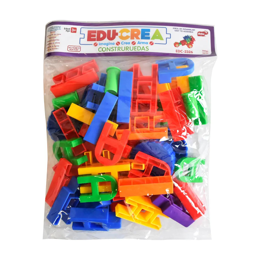 Juego Ensamble Didáctico Figuras Plástico Flexible Diako ConstruRuedas - Diako