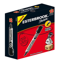 Marcador permanente Esterbrook con 12 piezas Negro - Pausado - vista lateral