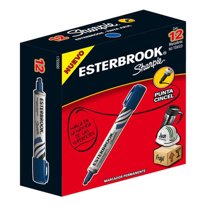 Marcador permanente Esterbrook con 12 piezas Azul - esterbrook - vista lateral