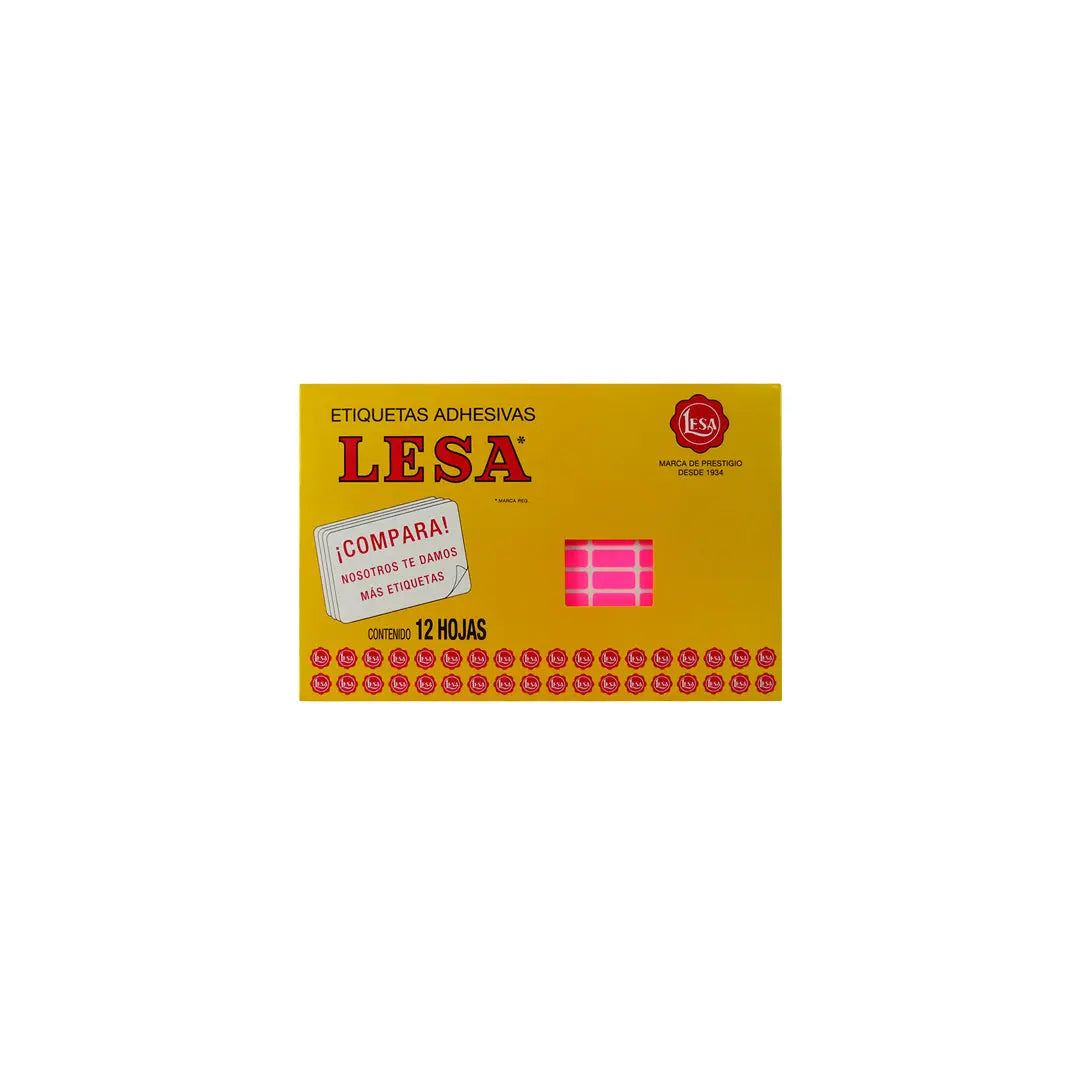 Etiqueta lesa grande.fluorescente del numero 4 rosa Rosa - Lesa - vista lateral