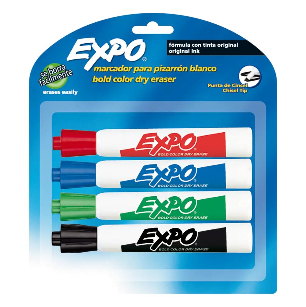 Marcador para pintarrón expo Blsiter con 4 piezas - Expo