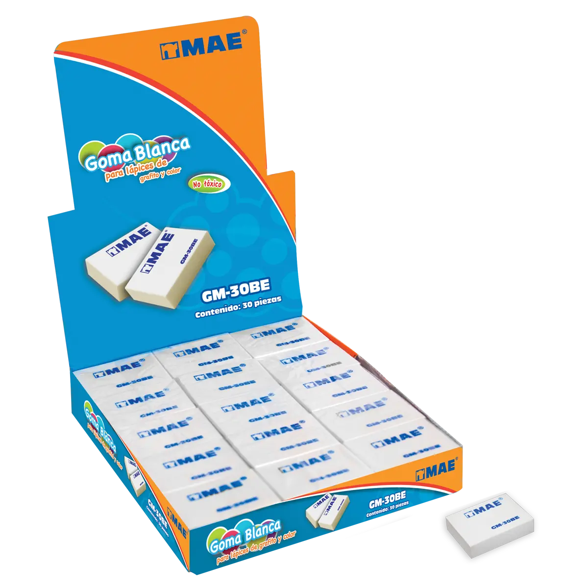 30 Piezas Goma para borrar Mae blanca - Mae