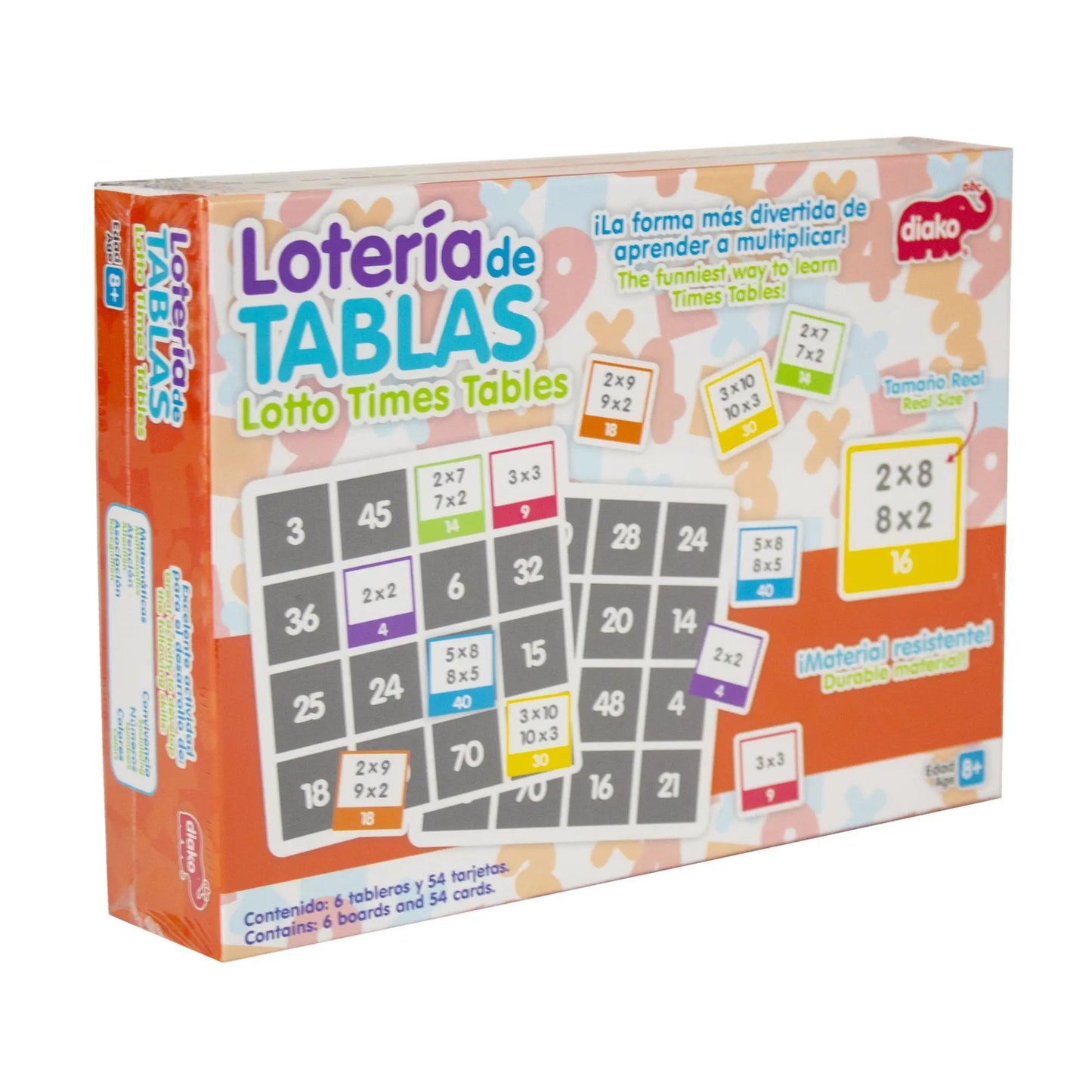 DIAKO Juego de lotería con Las Tablas de multiplicar. - Diako - vista lateral