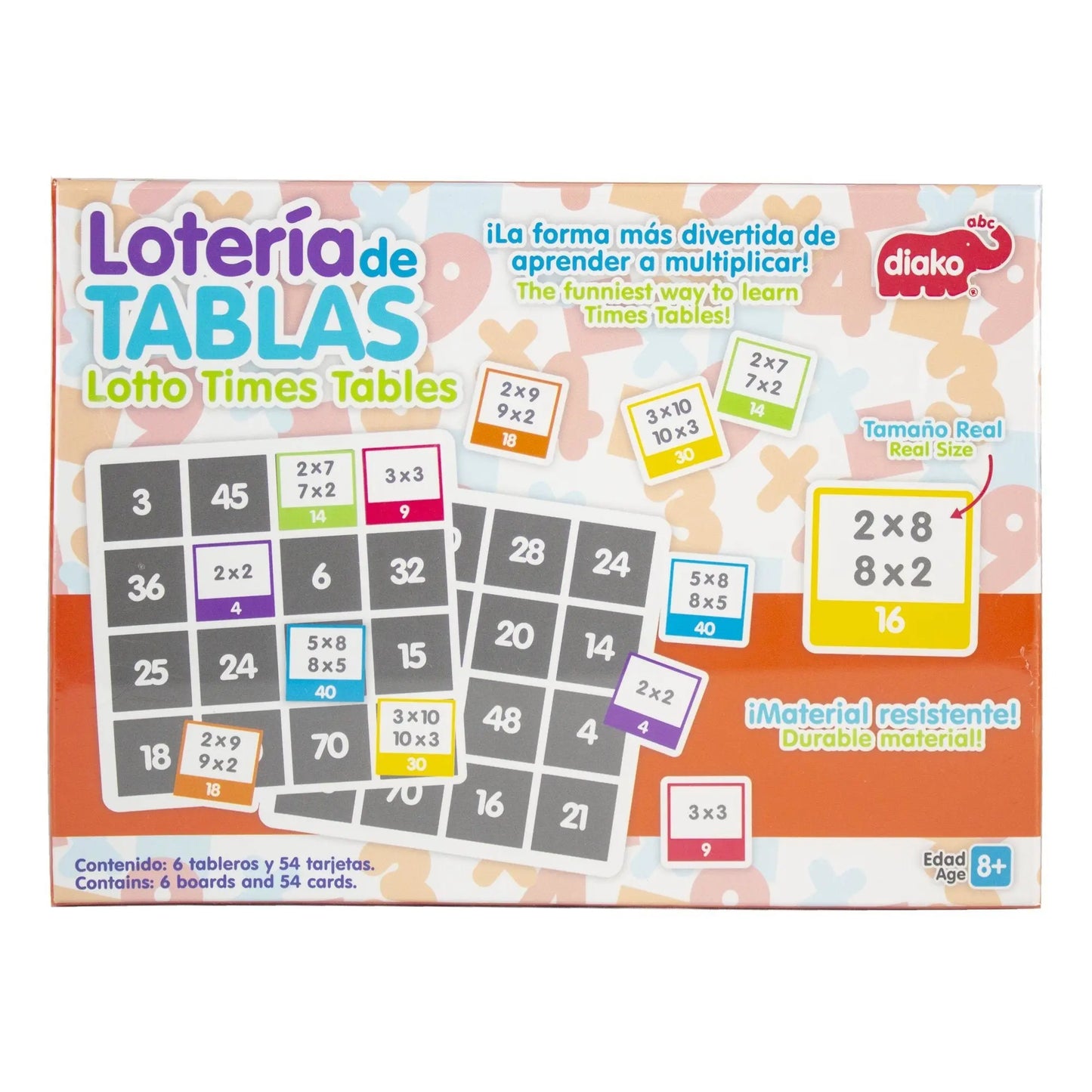 DIAKO Juego de lotería con Las Tablas de multiplicar. - Diako - empaque