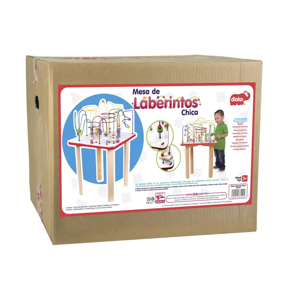 DIAKO ABC - Mesa DE ALAMBRES Chica | Juguetes para niños - Juegos de Madera | Juegos didacticos - Piezas de Madera | Motricidad Fina y asociación de Figuras | Ideal para Regalo - Dia del niño - Diako