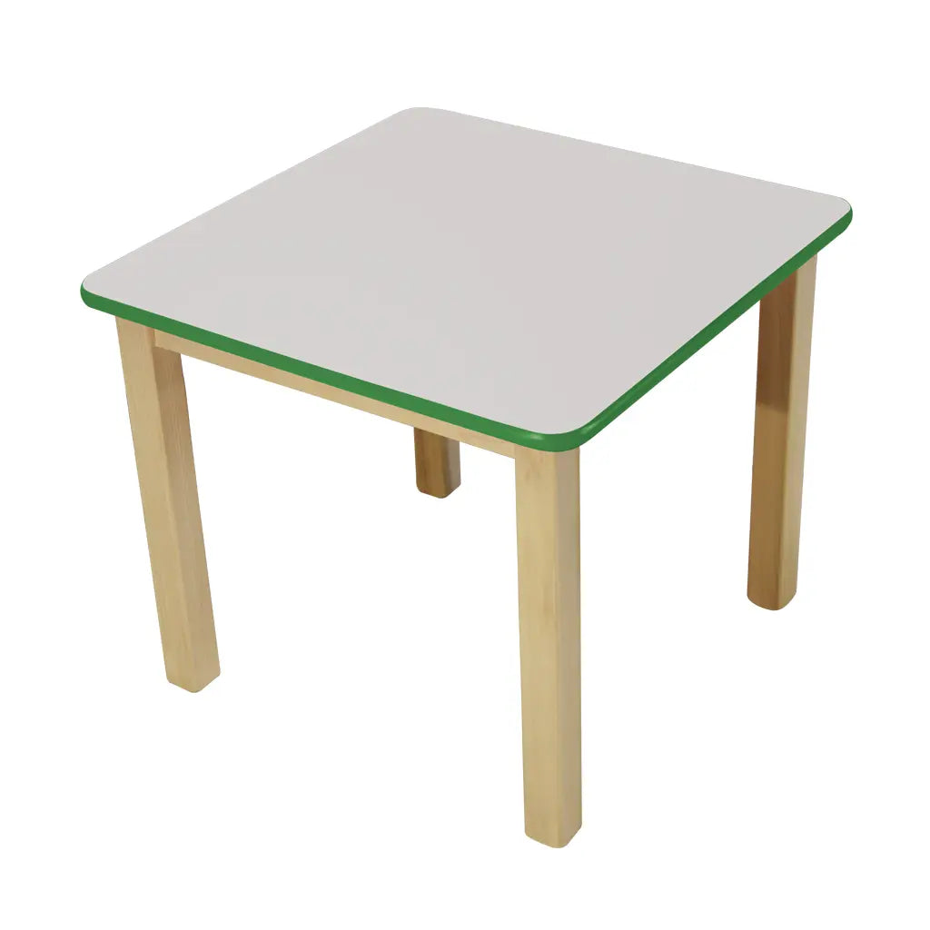 MESA CUADRADA BLANCO FILO VERDE - Diako