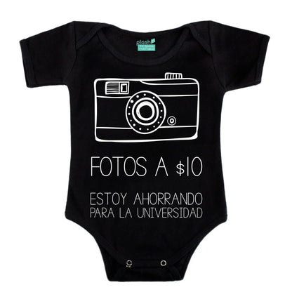 Body Bebé Fotos $10 Manga Corta / Negro / 24m - PLASH - vista lateral