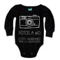Body Bebé Fotos $10 Manga Larga / Negro / 24m - Coveme - vista lateral