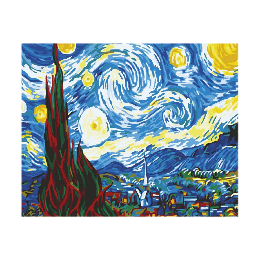 PINTA POR NUMERO 40X50 NOCHE ESTRELLADA - Estrella - detalle