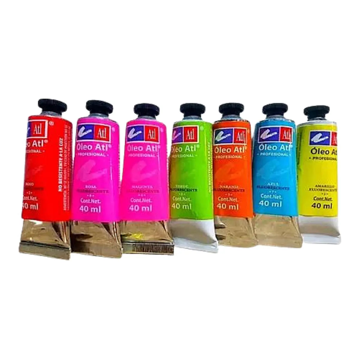 Pintura Profesional Al Óleo De 160 ml T-40 Elegir Color Azul Fluor 7 (Tubo de 40ml) - atl - vista lateral