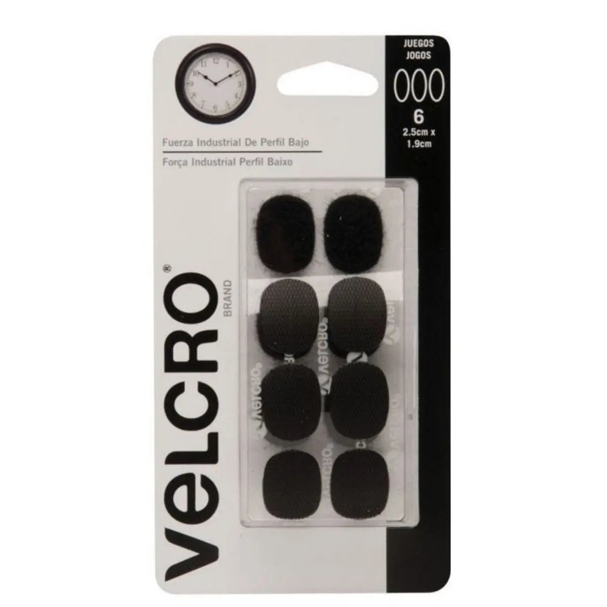 6 Pack Cinta Adherible VELCRO® Alta fijación Círculos Sujetadores Negros - Velcro