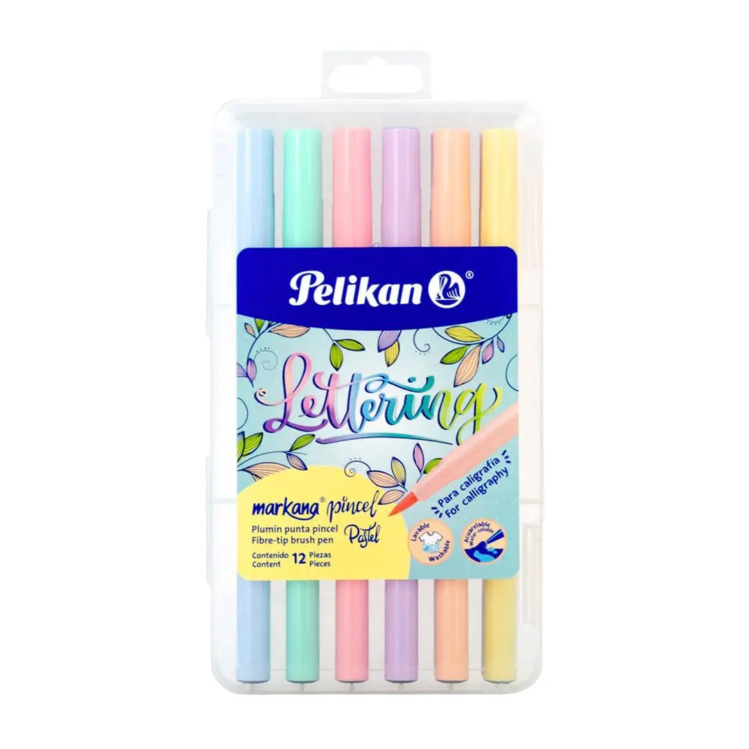 Plumones Pastel Pelikan Markana Pincel con 12 pzas. - Pelikan - detalle