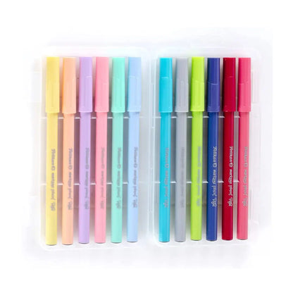 Plumones Pastel Pelikan Markana Pincel con 12 pzas. - Pelikan - accesorios