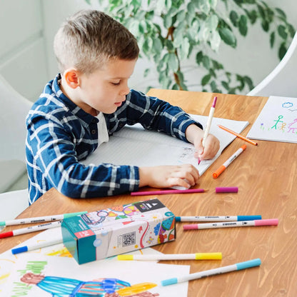 ARTEZA Kids Dual Tip Washable Markers, 24 Bright Colors, Marker Pens with Ultra Fine and Brush Tip, School Supplies for Kids Ages 3 and Up - Arteza - accesorios
