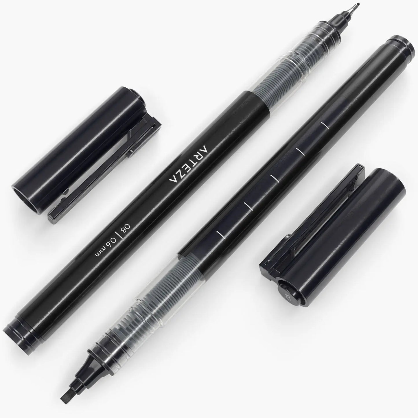 ARTEZA Micro-Line Ink Pens, Set of 9, Black Fineliners with Japanese Archival Ink, Art Supplies for Comic Artists and Illustrators - Arteza - vista trasera