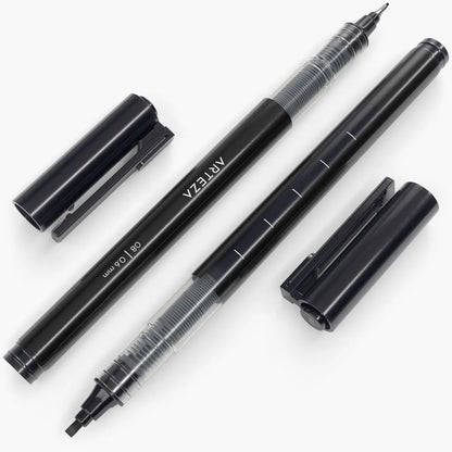 ARTEZA Micro-Line Ink Pens, Set of 9, Black Fineliners with Japanese Archival Ink, Art Supplies for Comic Artists and Illustrators - Arteza - vista trasera