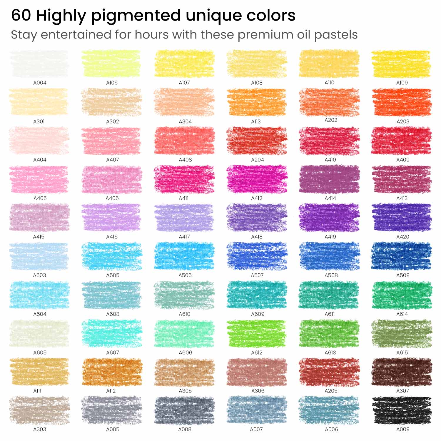 Set 60 Gises Oleo Pastel Graso Pintura Profesional Arteza - Arteza - uso