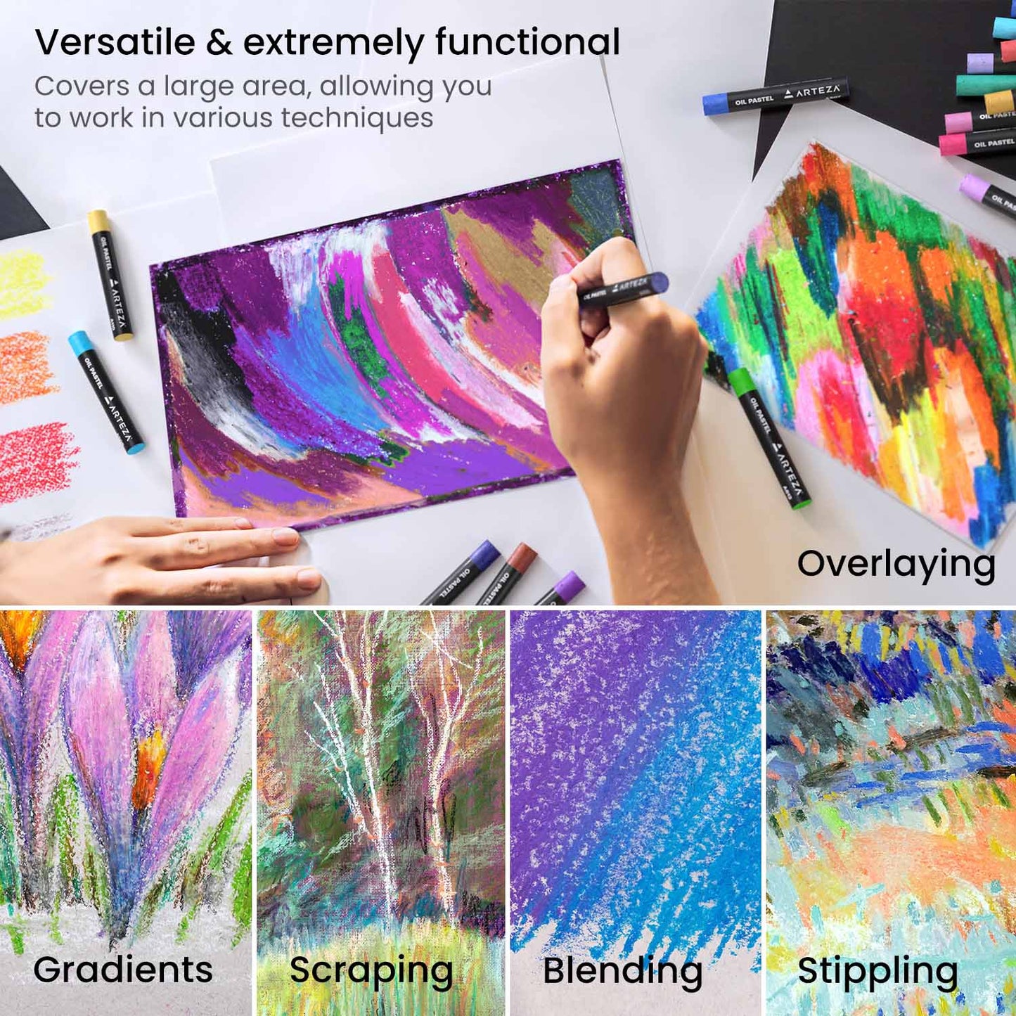 Set 60 Gises Oleo Pastel Graso Pintura Profesional Arteza - Arteza - empaque