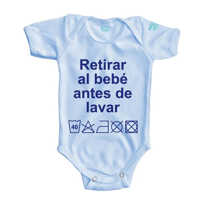 Body Bebe Retirar al Bebe Antes de Lavar Manga Corta / Azul / 24m - Coveme