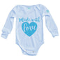Body Bebé Made With Love Diseño Azul Azul / Azul Intenso / Larga / 24m - PLASH - vista lateral