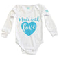 Body Bebé Made With Love Diseño Azul Blanco / Azul Intenso / Larga / 24m - Coveme - vista lateral