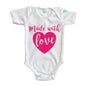 Body Bebé Made With Love Diseño Rosa Blanco / Rosa Intenso / Corta / 24m - Coveme