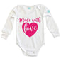 Body Bebé Made With Love Diseño Rosa Blanco / Rosa Intenso / Larga / 24m - Coveme