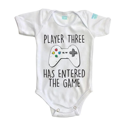 Body Bebe Player 3 Has Entered the Game Manga Corta / Blanco / 24m - PLASH