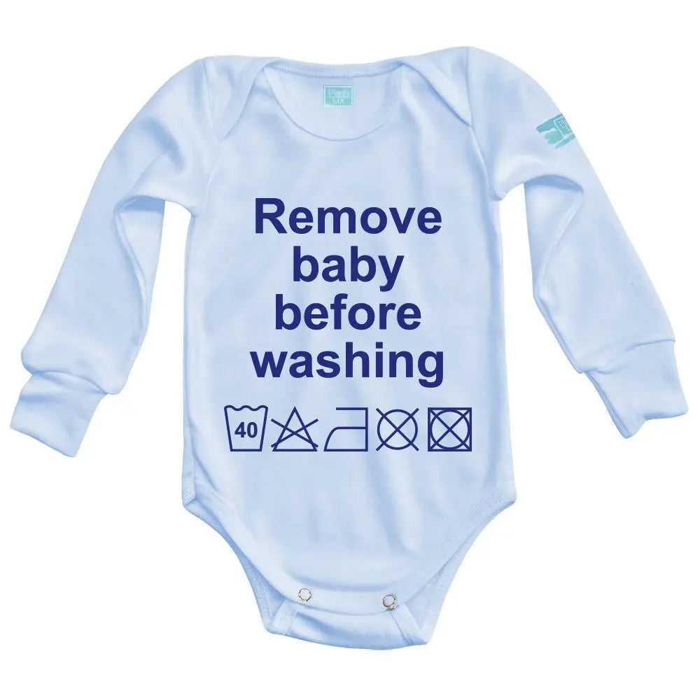 Body Bebé Washing Manga Larga / Azul / 24m - Coveme