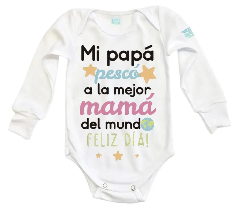 Body Bebé Mi Papá Pescó - MarchanteMX