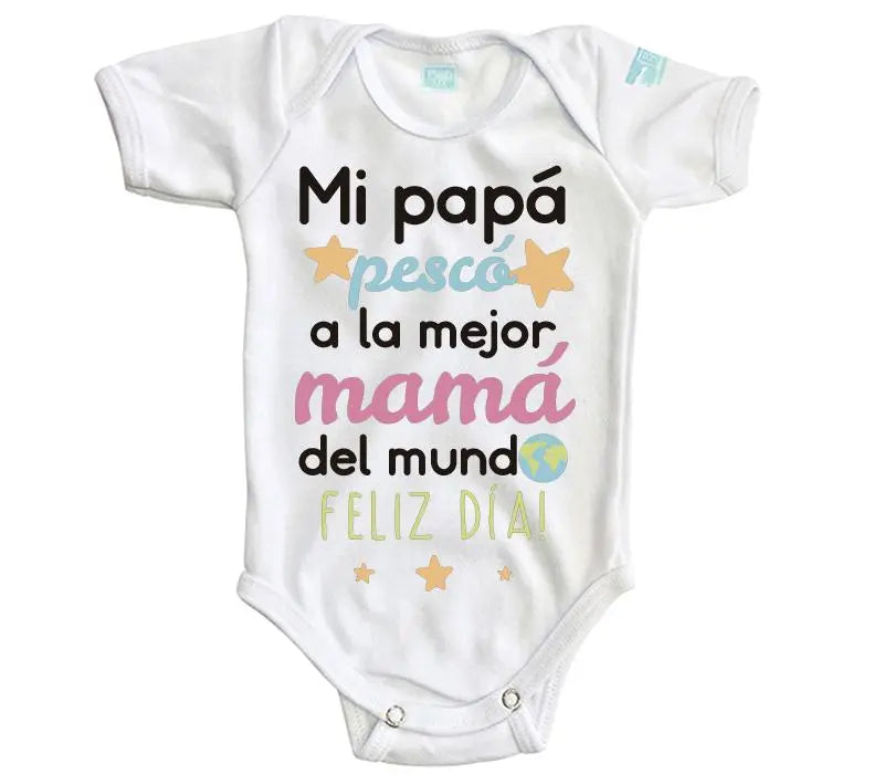 Body Bebé Mi Papá Pescó - MarchanteMX