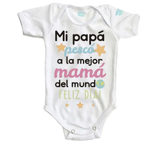 Pañalero Mi Papá Pescó Blanco / Manga Larga / 0 meses - PLASH