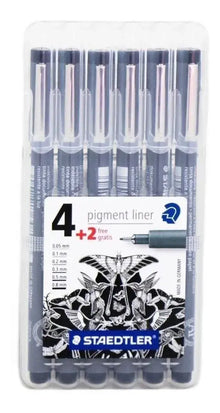 Kit Estilógrafo STAEDTLER Tinta Negra Puntas Diferentes 6 Piezas - Color Make - vista trasera