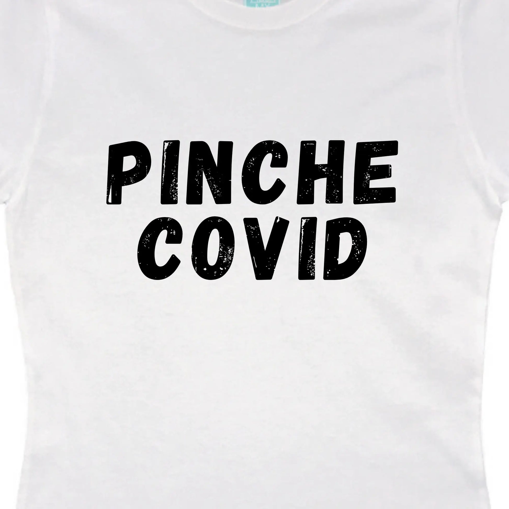 Playera Mujer Pinche Covid Blanco / GDE / Dama - Coveme - vista lateral