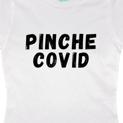 Playera Mujer Pinche Covid Blanco / GDE / Dama - Coveme - vista lateral