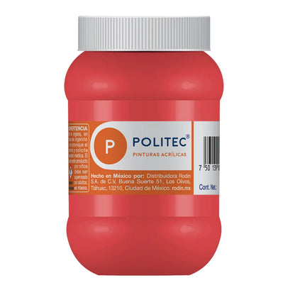Pintura Acrílica De 500 ml Elegir Color CORAL 344 - politec - vista lateral