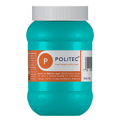 Pintura Acrílica De 500 ml Elegir Color TURQUESA 324 - politec - empaque