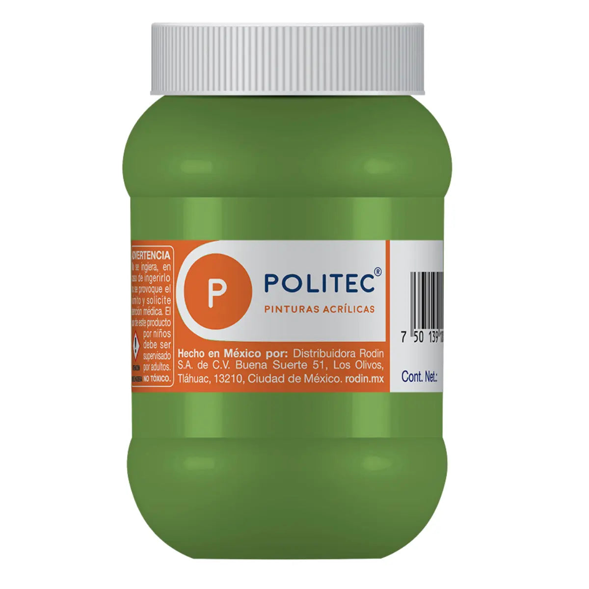 Pintura Acrílica De 500 ml Elegir Color VERDE HOJA 328 - Rodin - vista lateral