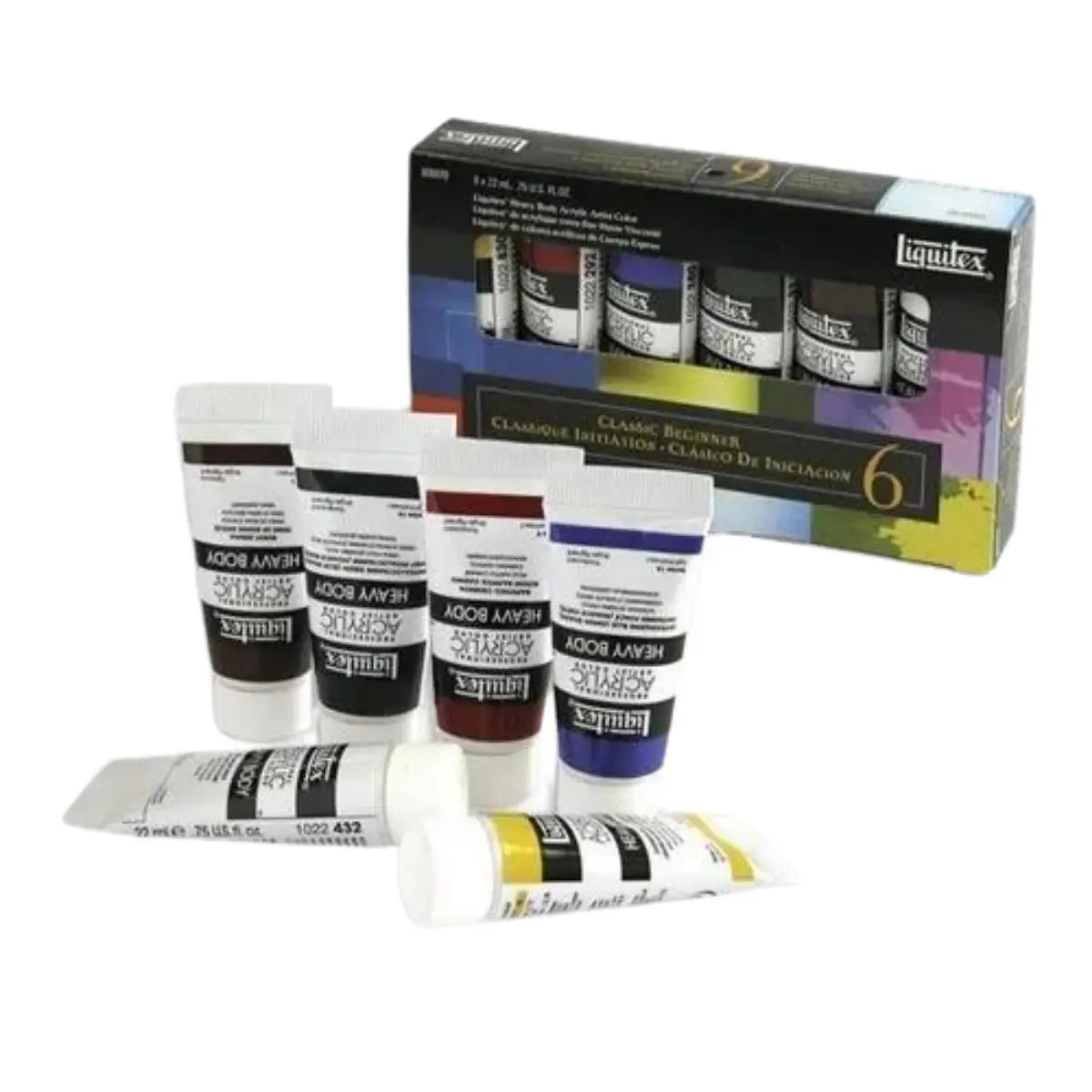 Set Clásico Con 6 Tubos De Pintura Acrílica De 59ml Colores Espesos Liquitex - Liquitex - empaque