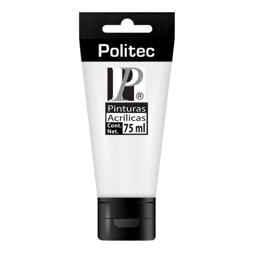 Pintura Acrílica  De 75ml Serie 3000 Elegir Color Blanco de Titanio 3001 - politec - vista lateral