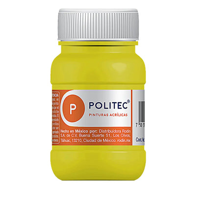 Pintura Acrílica Politec De 100 ml Colores a Elegir Limón Hanza 307 - Politec