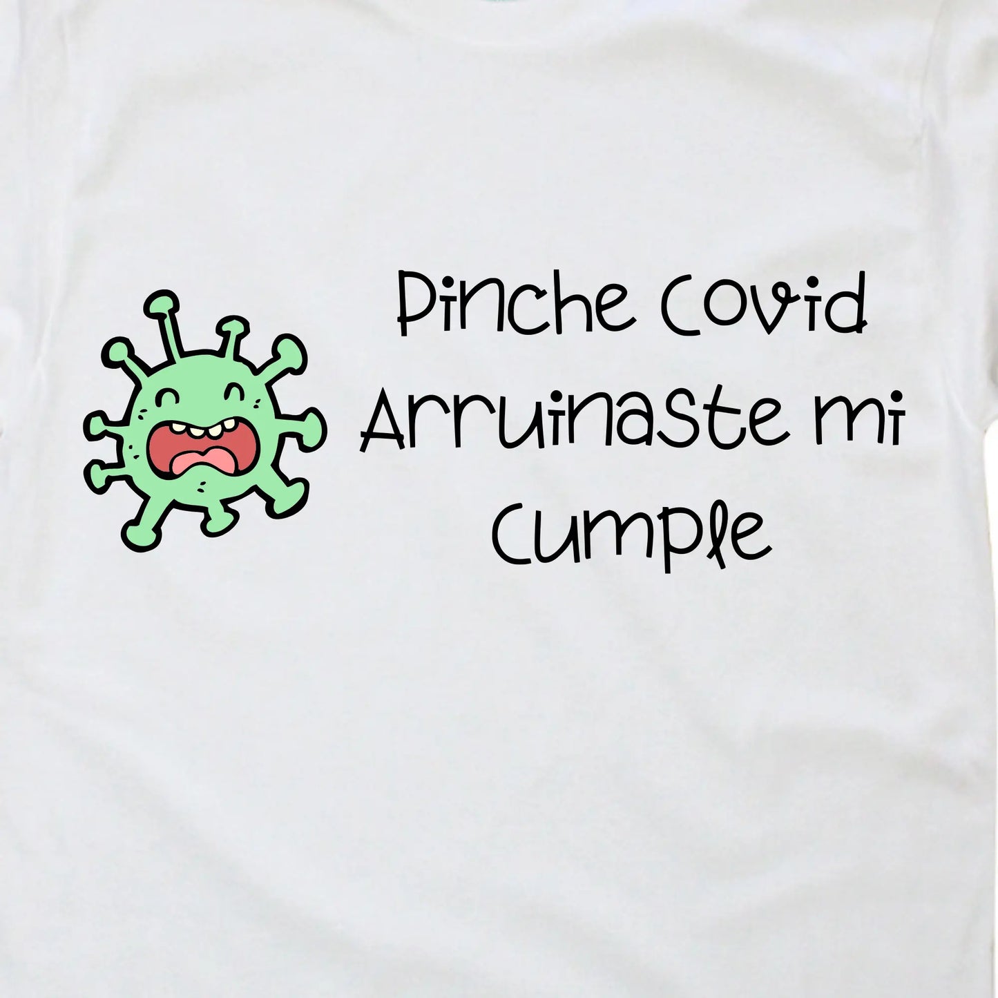 Playera Hombre Pinche Covid Arruinaste Mi Cumple Blanco / EG / Caballero - Ball - vista lateral