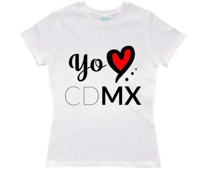 Playera Yo Amo CDMX Blanco / EEG / Dama - Coveme - vista lateral