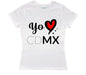 Playera Yo Amo CDMX Blanco / EEG / Dama - Coveme - vista lateral