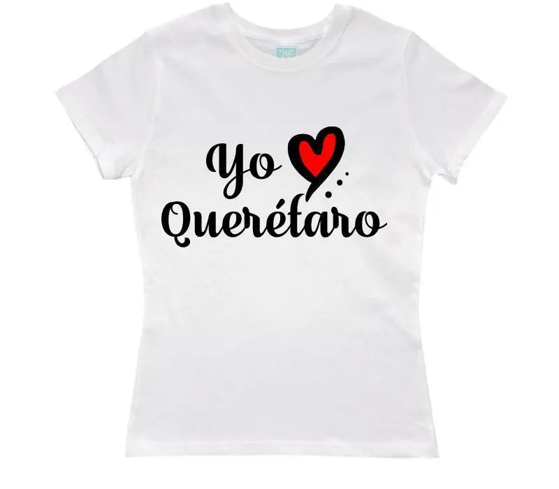 Playera Yo Amo Querétaro Blanco / EEG / Dama - PLASH - vista lateral