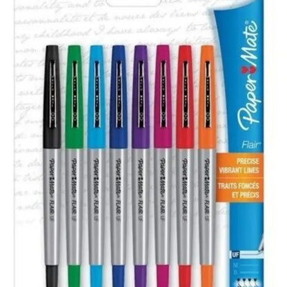 Plumones Paper Mate Flair Colores Surtidos 8 piezas - Papermate - vista lateral