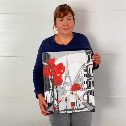 PINTA POR NUMERO 40X50 ROMANCE EN PARIS - marchante.shop