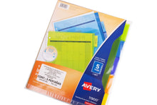 5 Separadores Plástico Insertables Pestañas Multicolor Avery - Avery - empaque