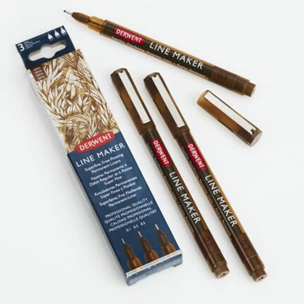 Derwent Set con 3 piezas de line maker sepia ( 0.1-0.3-0.5 ) # 2305561 - DERWENT